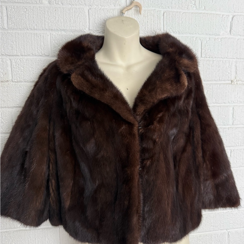 1960’s Elegant Mahogany Mink Fur Coat Custom Cropped